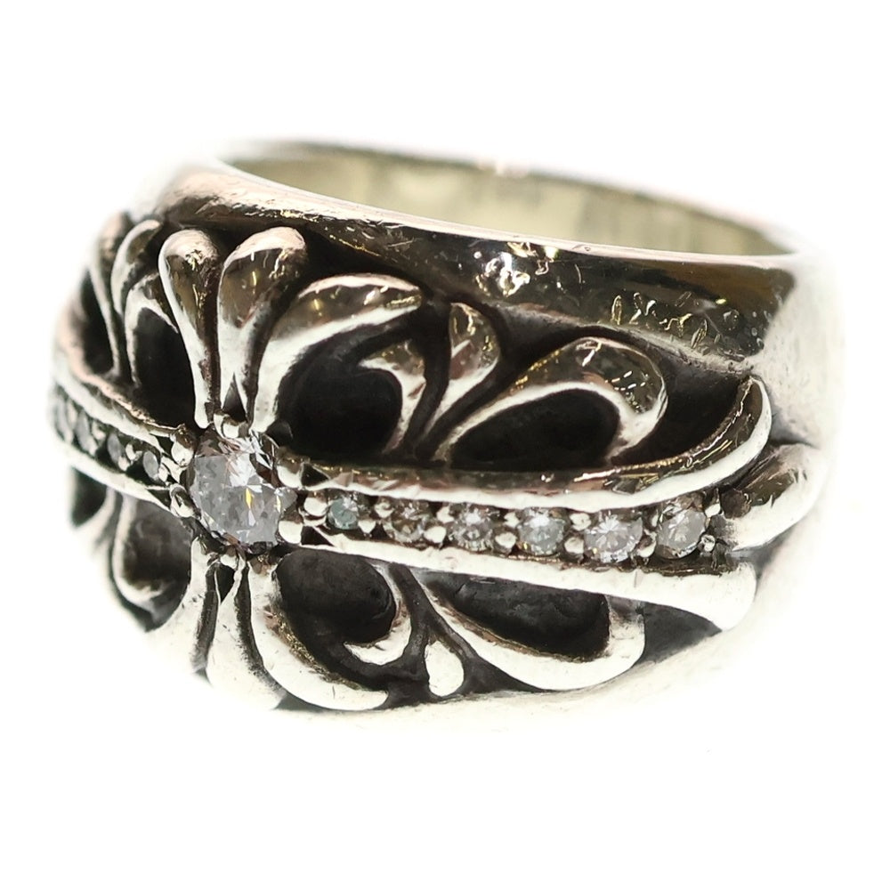 CHROME HEARTS(クロムハーツ) FLRL CRS P DMND フローラルクロス リング PAVEダイヤ シルバー