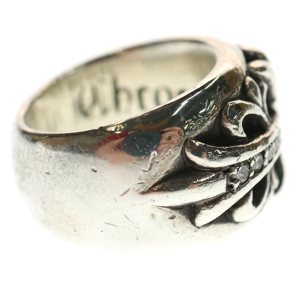 CHROME HEARTS(クロムハーツ) FLRL CRS P DMND フローラルクロス リング PAVEダイヤ シルバー