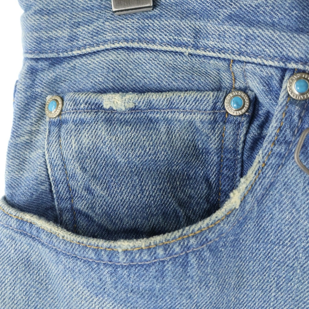 Levi's Fenom(リーバイス フェノム) ×fragment design Turquoise Package フラグメント デザイン ジップフライ シンチバック ダメージ加工 デニムパンツ インディゴ FM360-0008