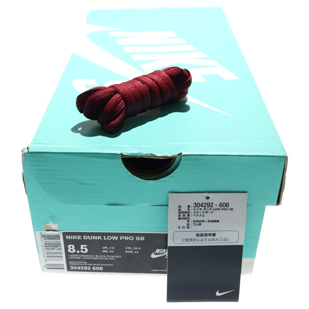 NIKE SB(ナイキエスビー) 【観賞用 2014年製】DUNK LOW LASER CRIMSON 304292-606 ダンク レーサー クリムゾン ローカットスニーカー US8.5/26.5cm レッド