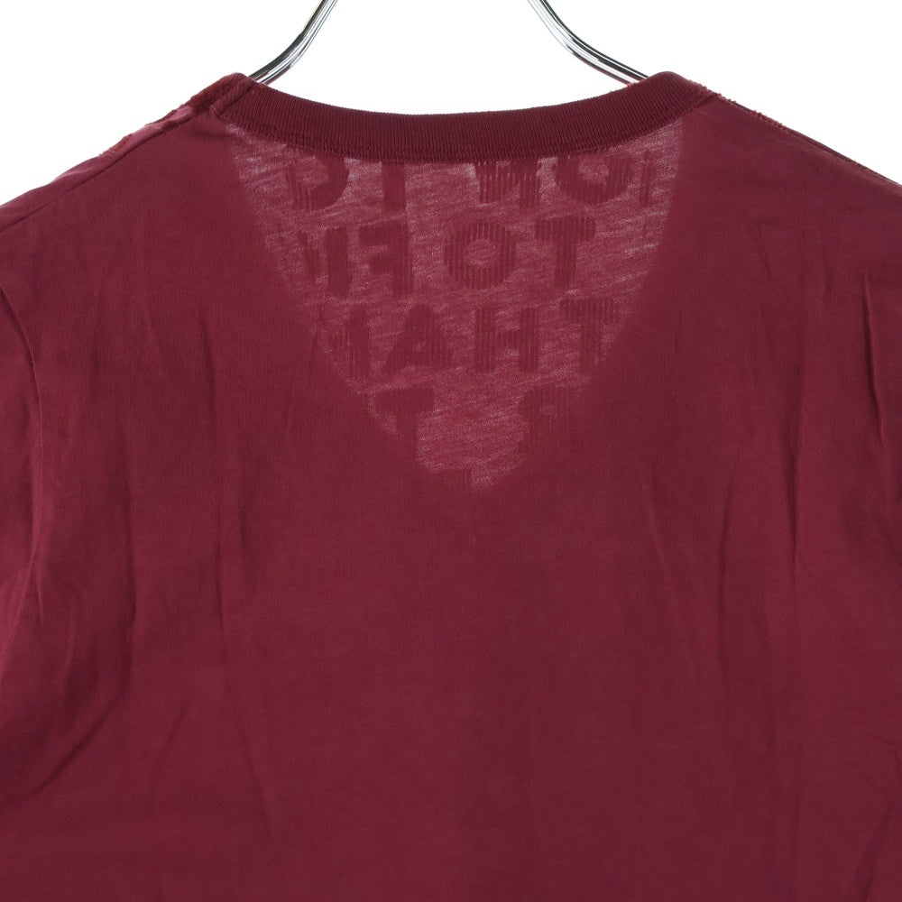 Maison Martin Margiela(メゾンマルタンマルジェラ) 15AW Vネック 半袖Tシャツ カットソー レッド レディース S30GJ0001 S20299