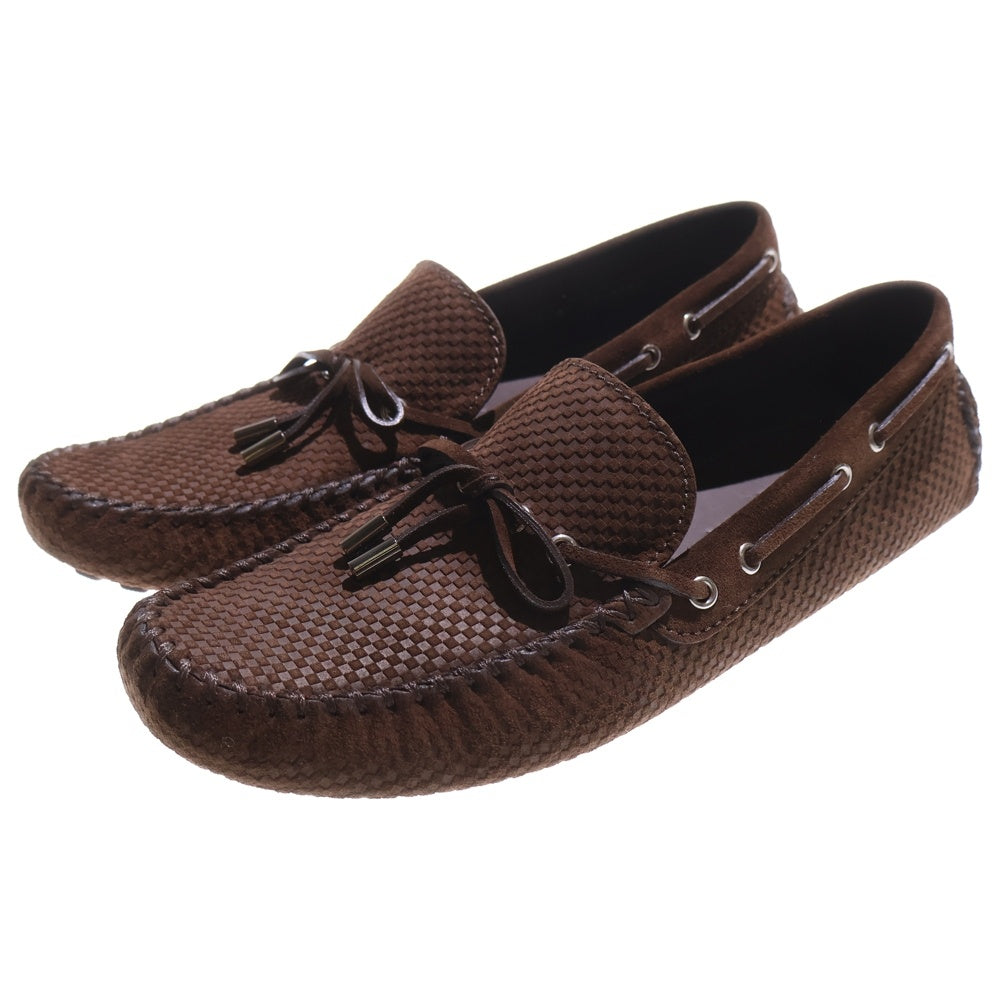 LOUIS VUITTON(ルイヴィトン) スエード ダミエ ドライビングシューズ スリッポン ブラウン