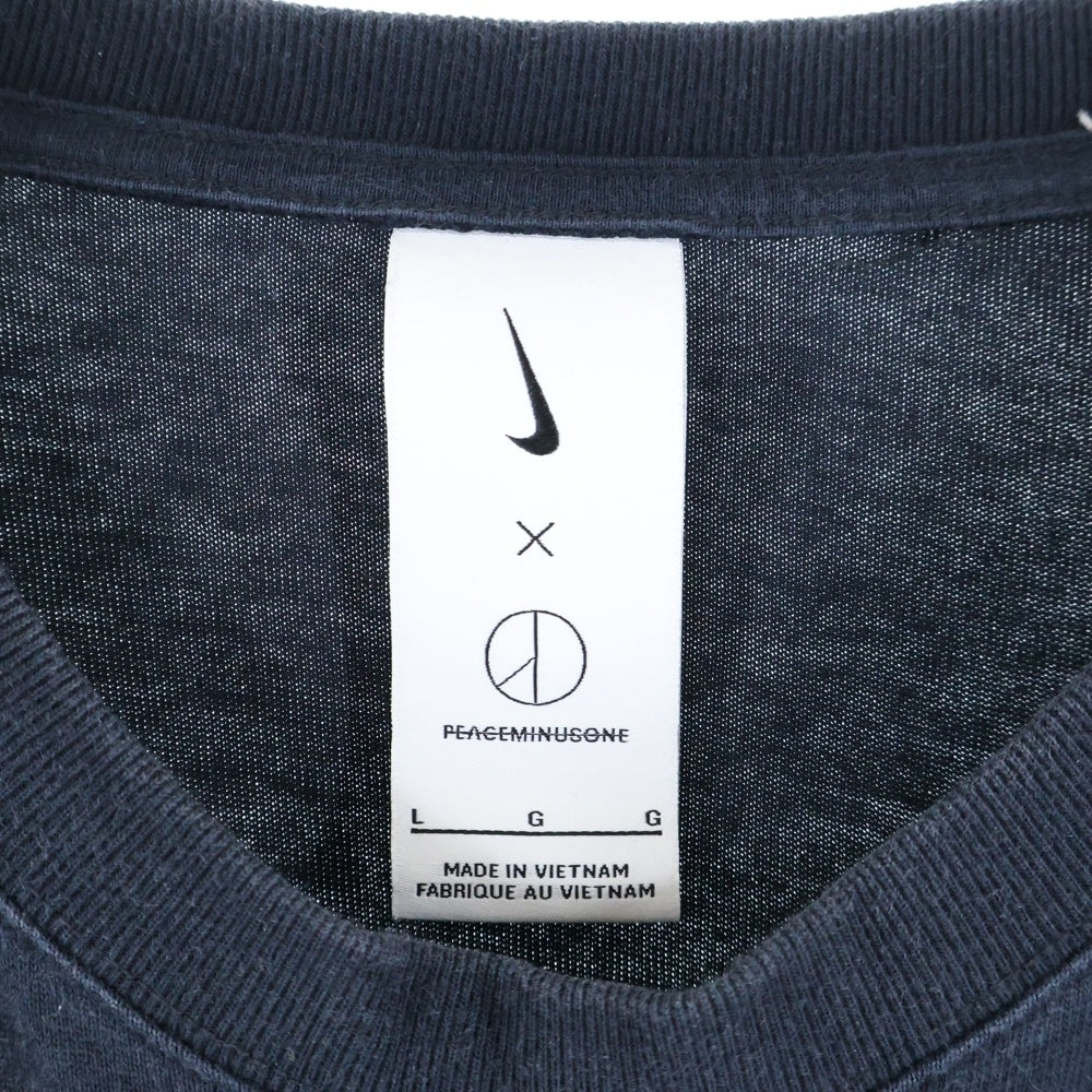 NIKE(ナイキ) ×peaceminusone NRG CF L/S T-SHIRT ピースマイナスワン ロゴ刺繍長袖Tシャツ ブラック DR0097-010