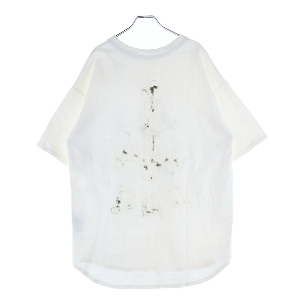 cvtvlist(カタリスト) ボーン フロント ロゴ クルーネック オーバーサイズ 半袖Tシャツ カットソー ホワイト