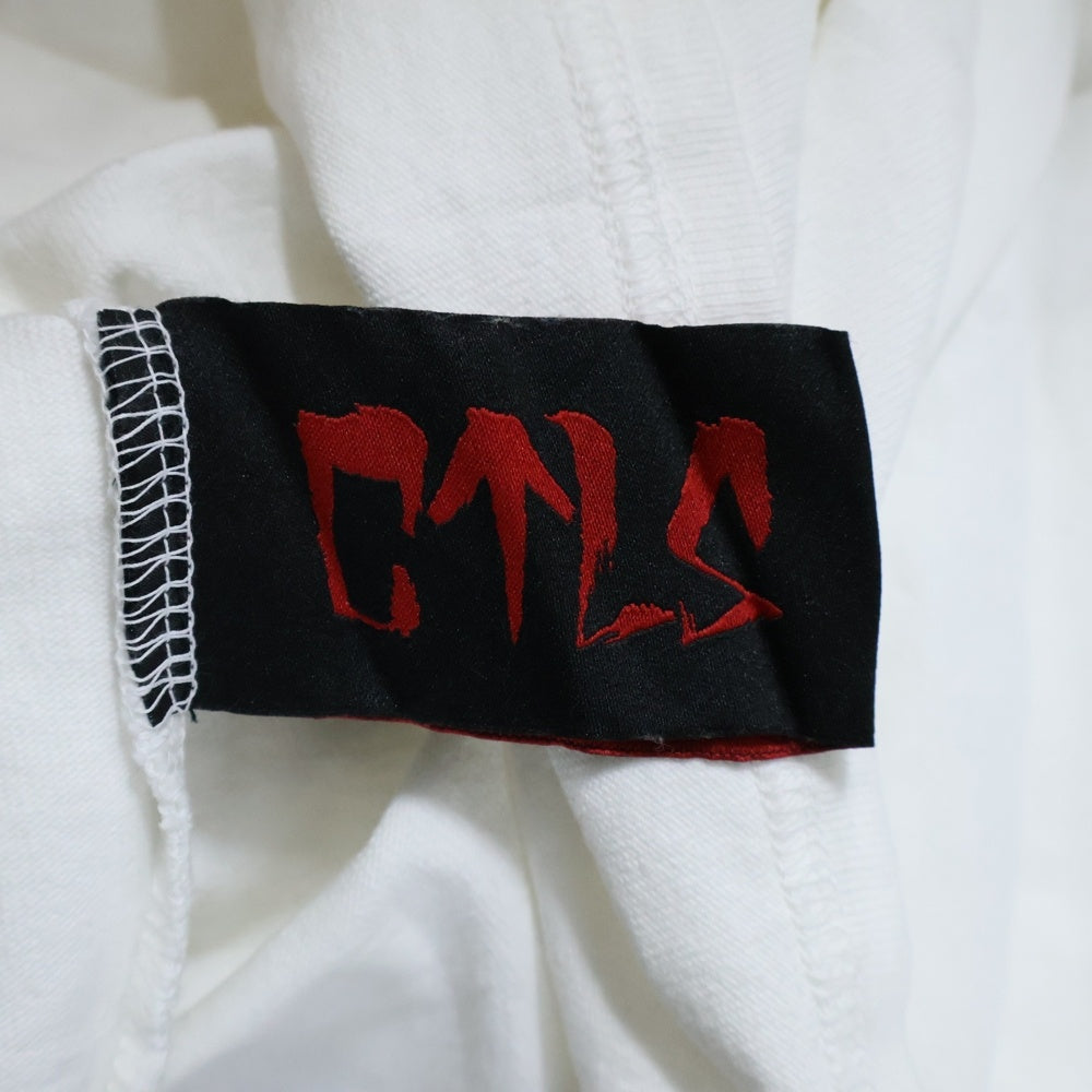 cvtvlist(カタリスト) ボーン フロント ロゴ クルーネック オーバーサイズ 半袖Tシャツ カットソー ホワイト