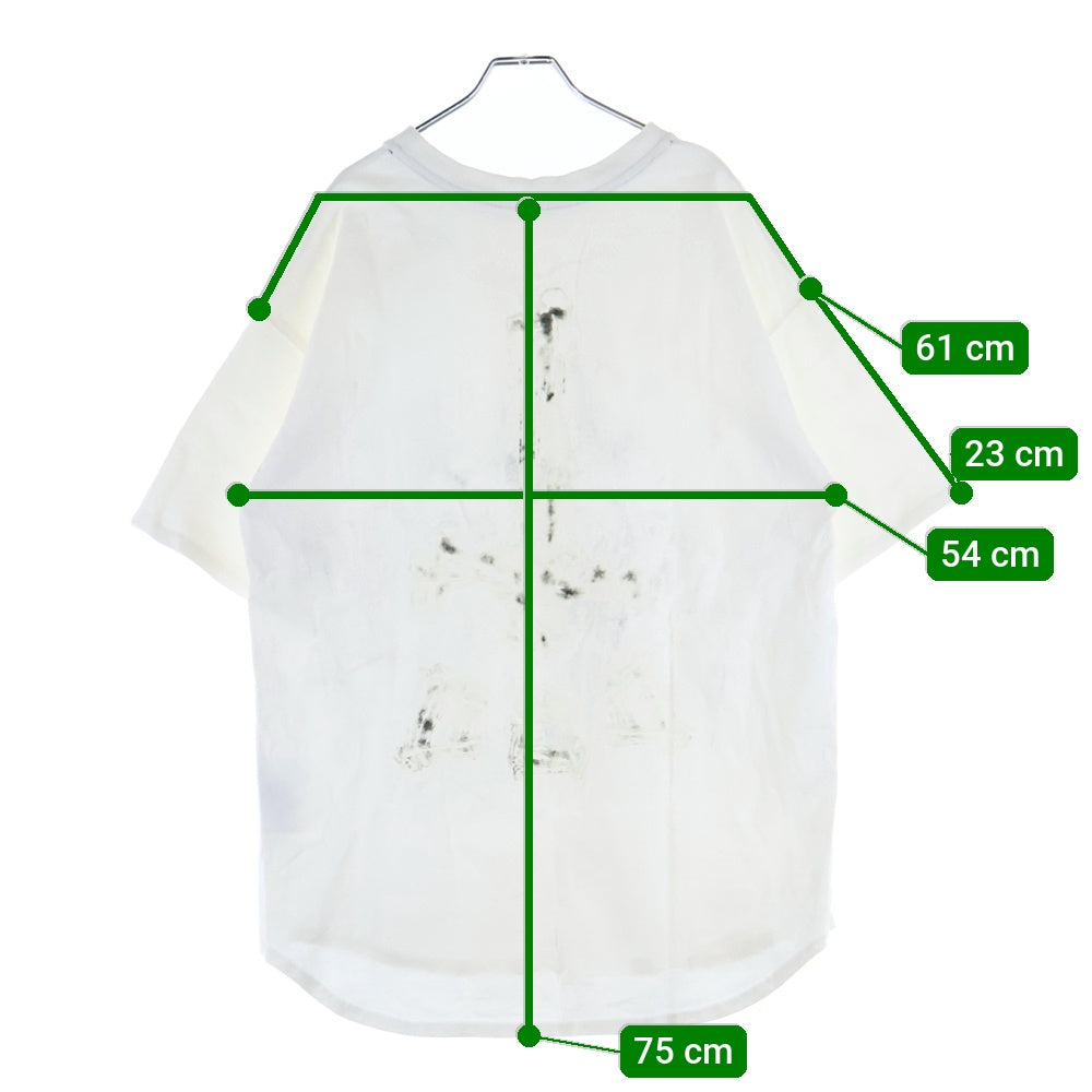 cvtvlist(カタリスト) ボーン フロント ロゴ クルーネック オーバーサイズ 半袖Tシャツ カットソー ホワイト