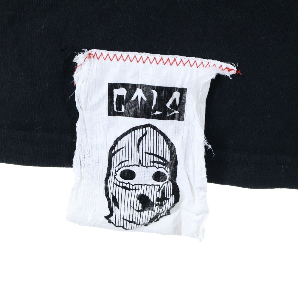 cvtvlist(カタリスト) フロントプリント クルーネック 半袖Tシャツ カットソー ブラック 2201060305