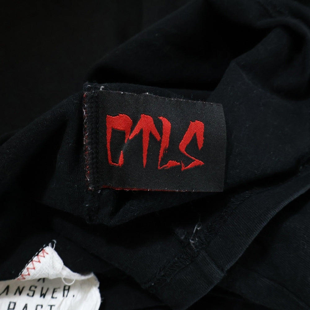 cvtvlist(カタリスト) フロントプリント クルーネック 半袖Tシャツ カットソー ブラック 2201060305