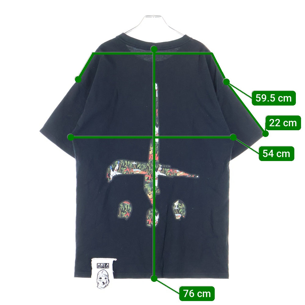 cvtvlist(カタリスト) フロントプリント クルーネック 半袖Tシャツ カットソー ブラック 2201060305