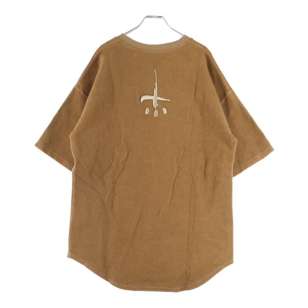 cvtvlist(カタリスト) 24SS ロゴ刺繍 クルーネック 半袖Tシャツ カットソー ブラウン 2401050301