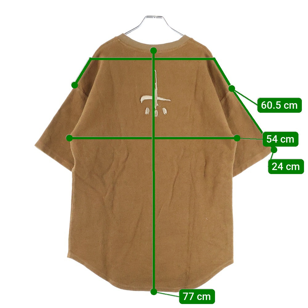 cvtvlist(カタリスト) 24SS ロゴ刺繍 クルーネック 半袖Tシャツ カットソー ブラウン 2401050301