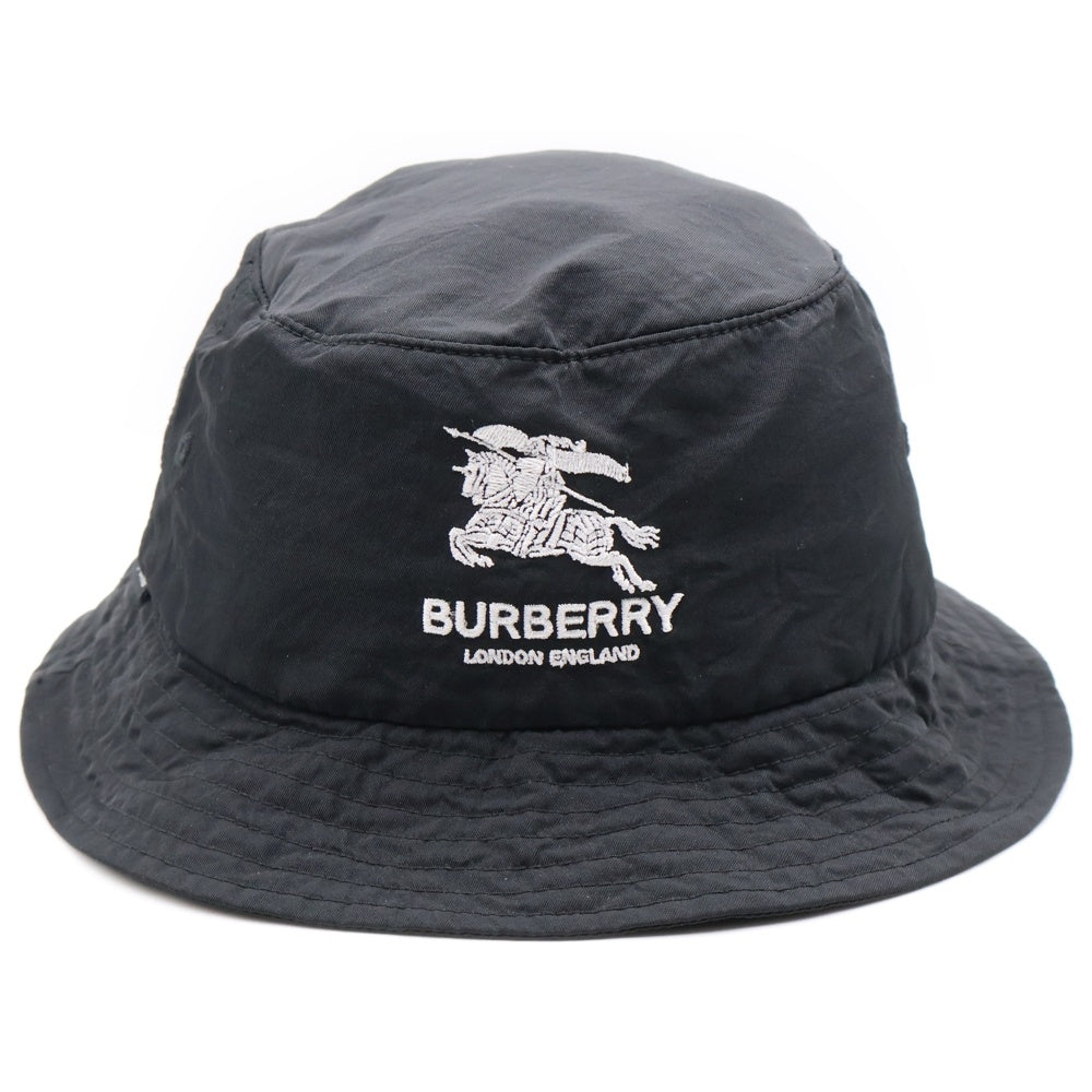 SUPREME(シュプリーム) ×BURBERRY 22SS Crusher Hat バーバリー クラッシャー フロントロゴ刺繍 バケットハット 帽子 ブラック