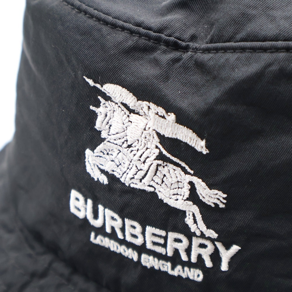 SUPREME(シュプリーム) ×BURBERRY 22SS Crusher Hat バーバリー クラッシャー フロントロゴ刺繍 バケットハット 帽子 ブラック