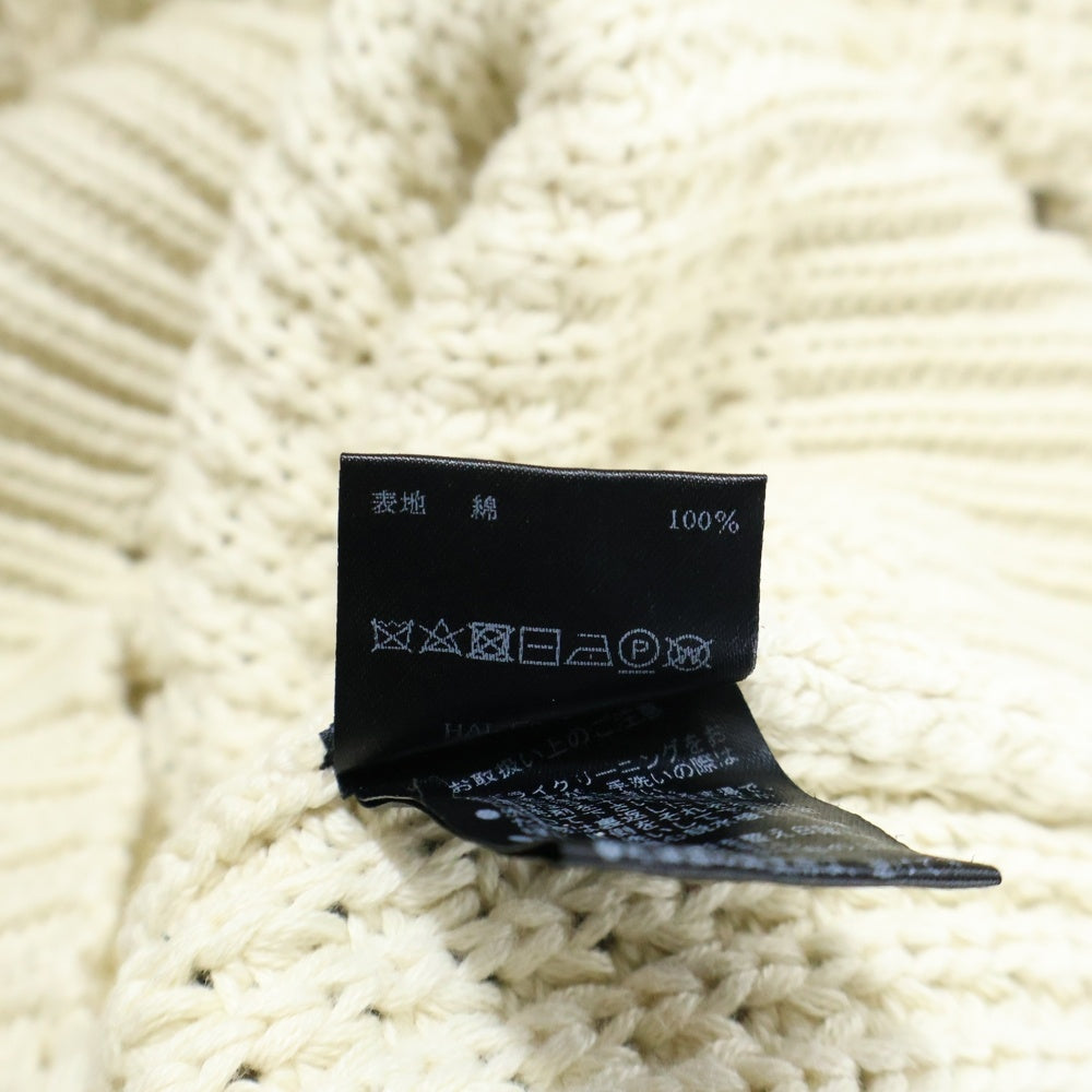 cvtvlist(カタリスト) 23AW クラッシュ加工 刺繍ロゴ オーバーサイズ ニットセーター ベージュ 2301100202