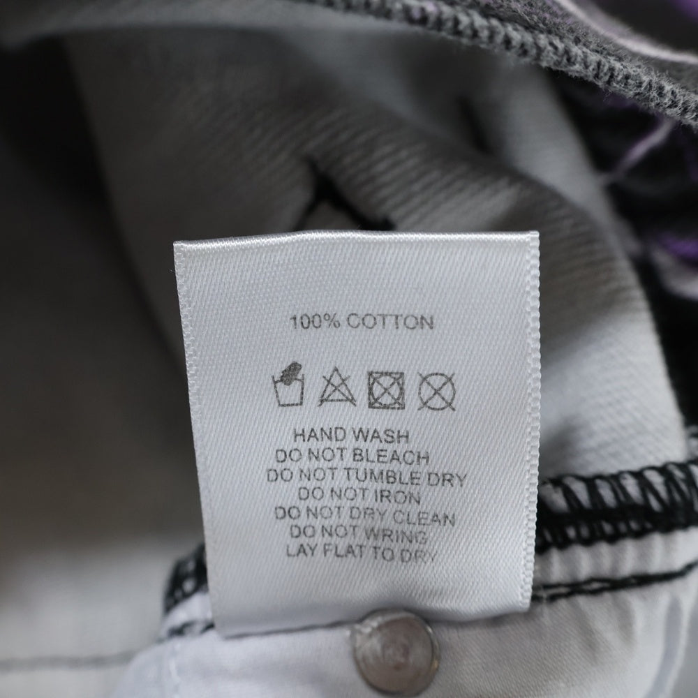 JADED LONDON(ジェイデッドロンドン) LIGHTNING BOLT PRINT JEANS ライトニング プリント デニム パンツ パープル/ブラック