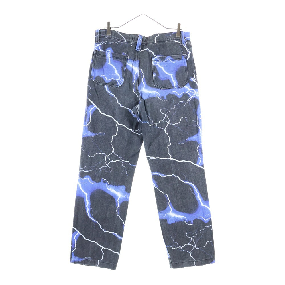JADED LONDON(ジェイデッドロンドン) LIGHTNING BOLT PRINT JEANS ライトニング プリント デニム パンツ ブルー/ブラック