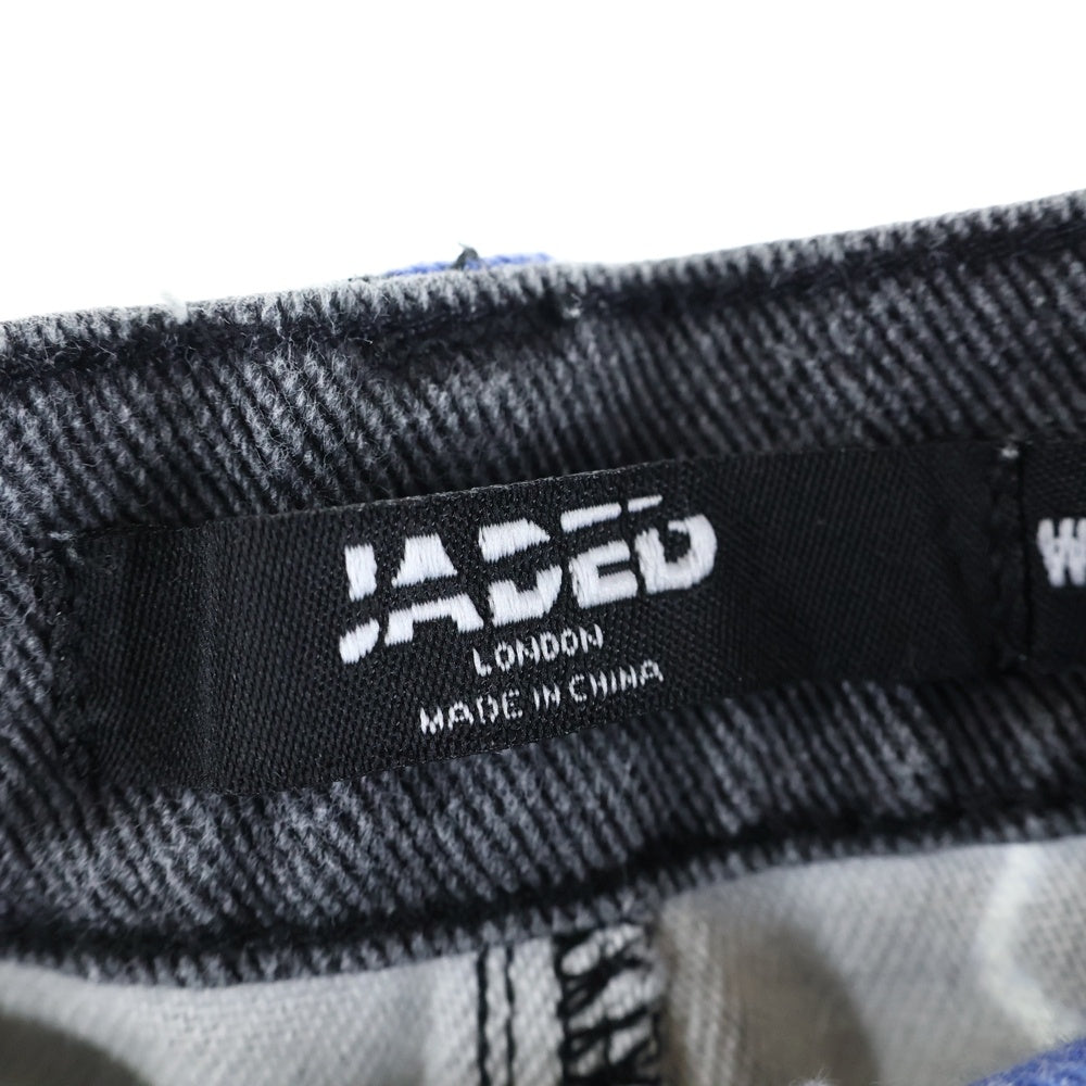 JADED LONDON(ジェイデッドロンドン) LIGHTNING BOLT PRINT JEANS ライトニング プリント デニム パンツ ブルー/ブラック