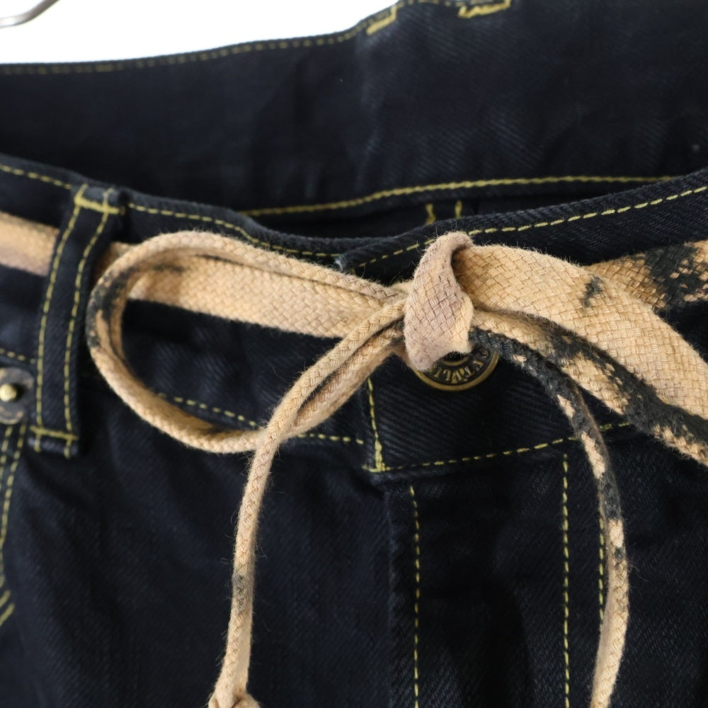 cvtvlist(カタリスト) ロゴプリント ブリーチレースベルト付き デニム