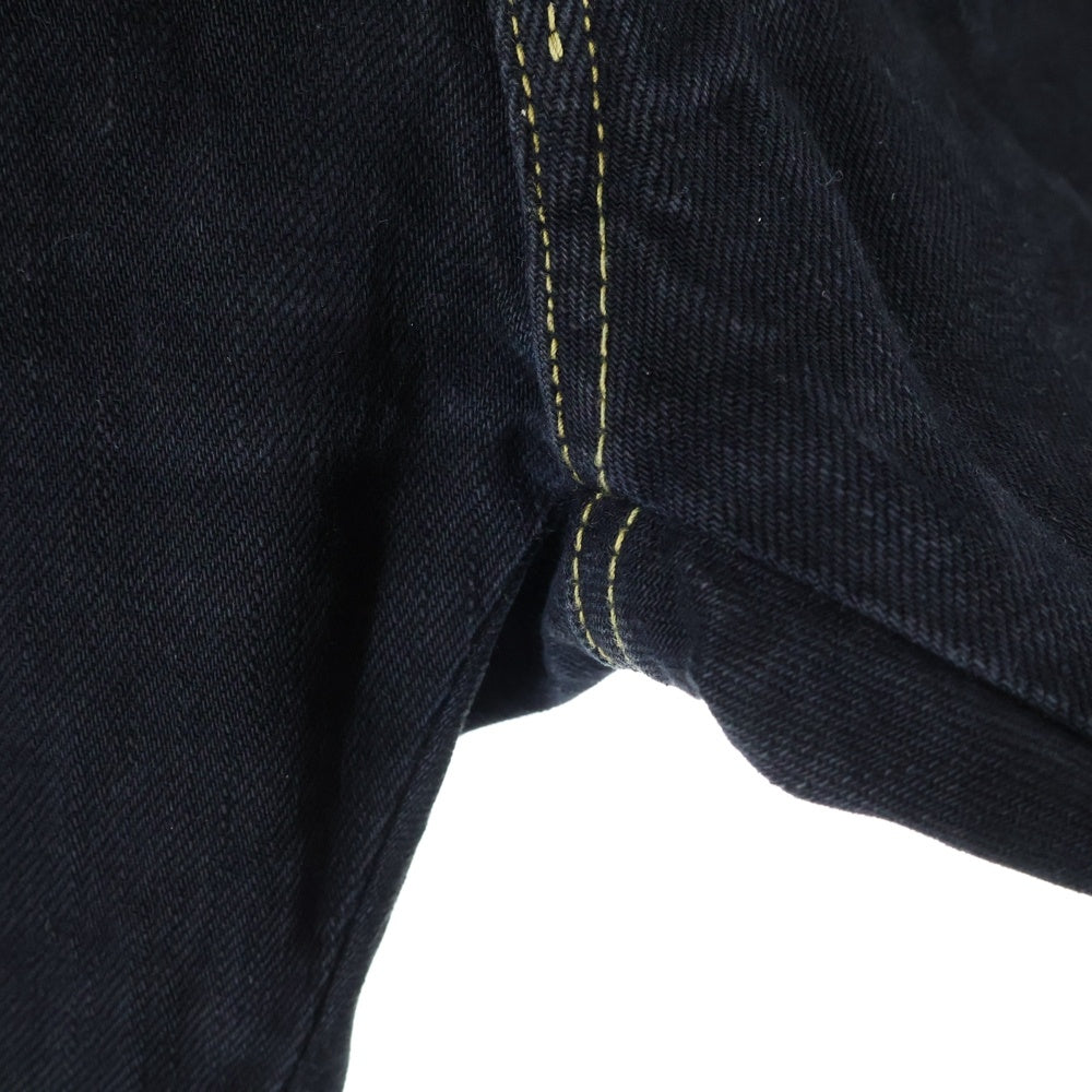 cvtvlist(カタリスト) ロゴプリント ブリーチレースベルト付き デニムパンツ ブラック