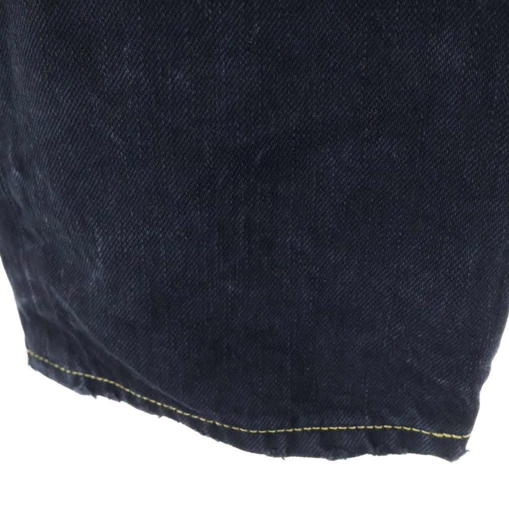 cvtvlist(カタリスト) ロゴプリント ブリーチレースベルト付き デニムパンツ ブラック