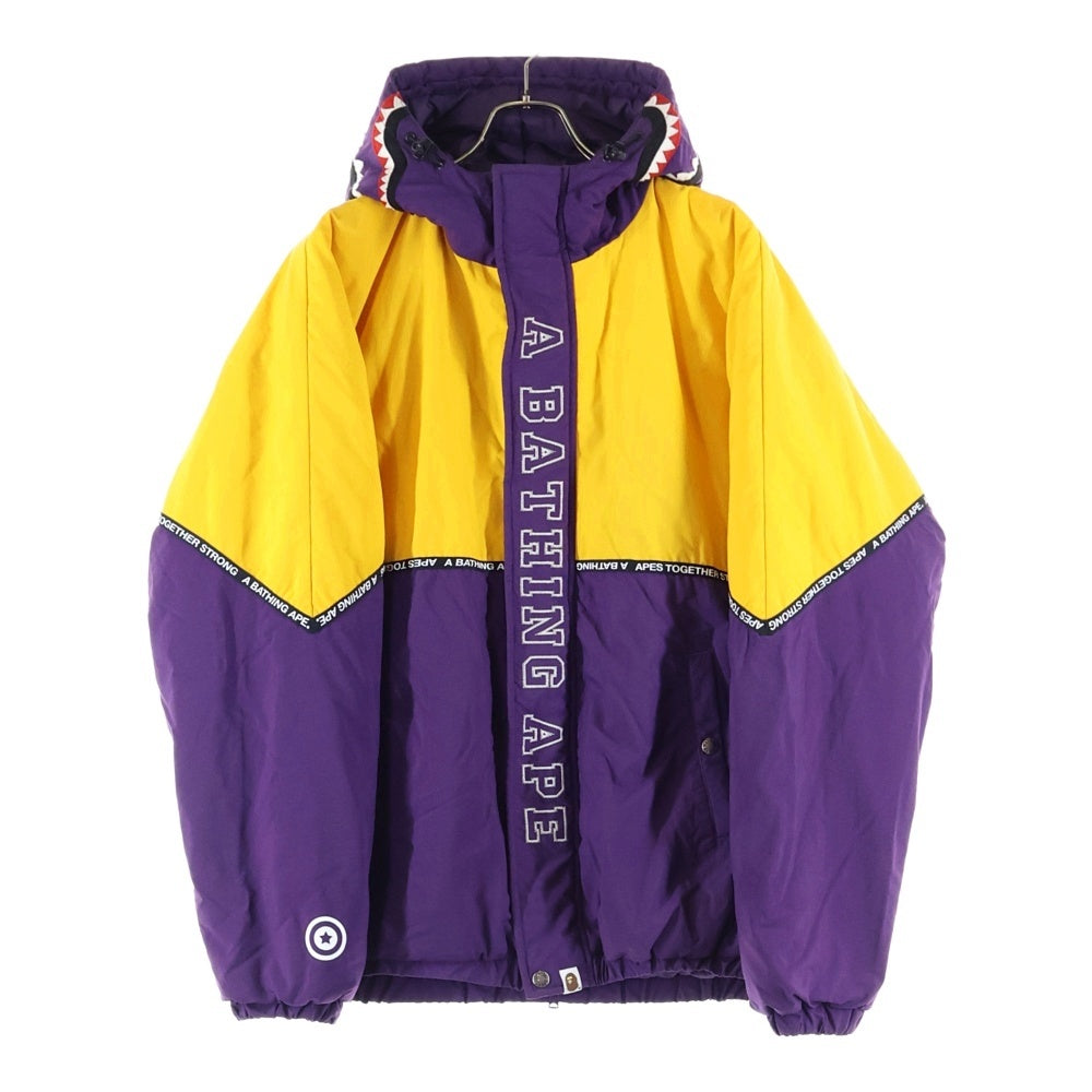 A BATHING APE(アベイシングエイプ) RELAXED SHARK HOODIE JACKET 001HJG301004X シャークフーディ ナイロン ジャケット パープル/イエロー