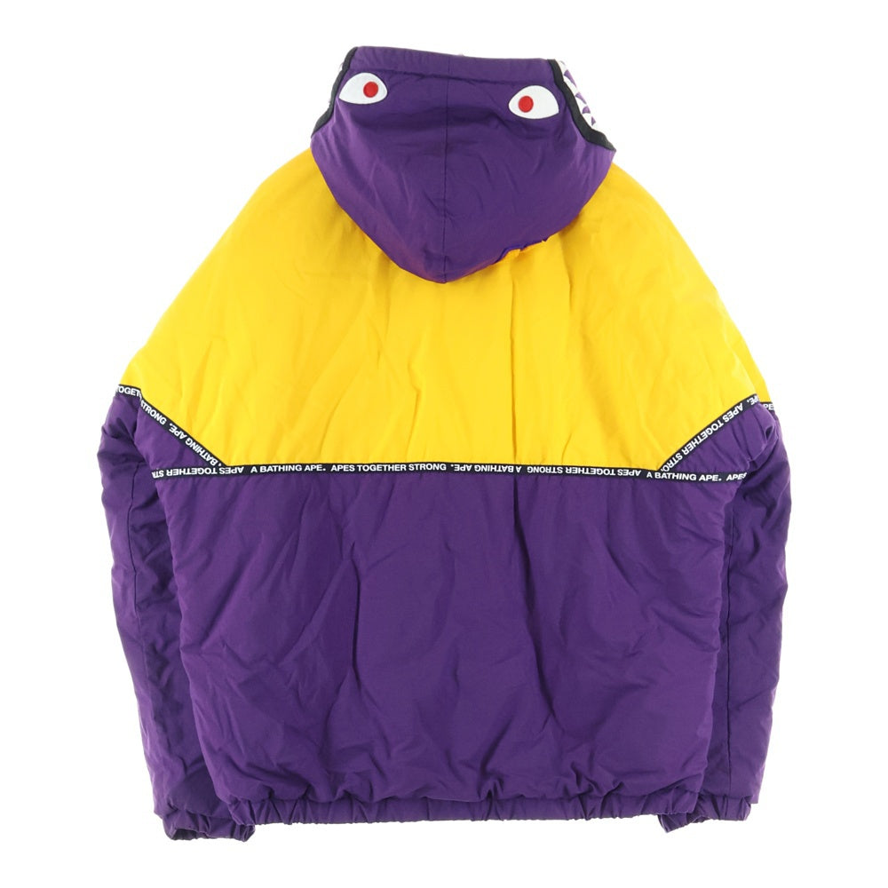 A BATHING APE(アベイシングエイプ) RELAXED SHARK HOODIE JACKET 001HJG301004X シャークフーディ ナイロン ジャケット パープル/イエロー