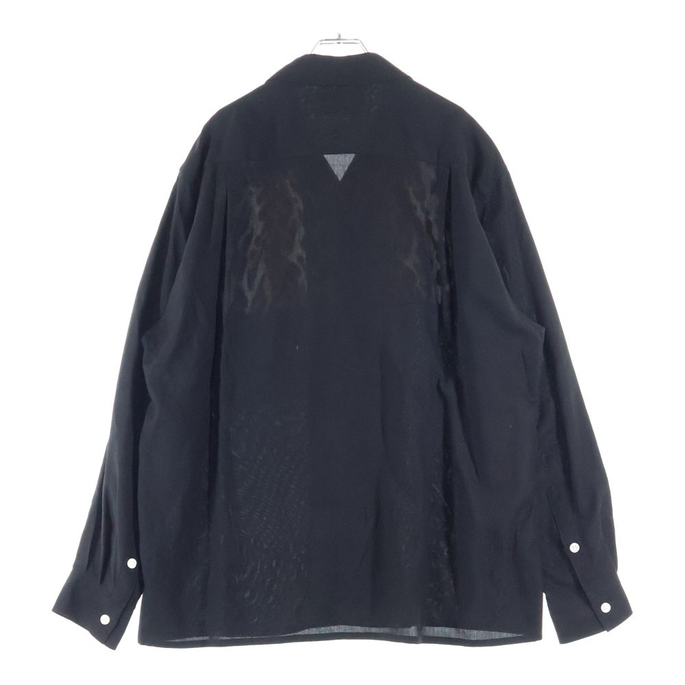 WACKO MARIA(ワコマリア) 22AW TWO-TONE 50'S SHIRT L/S TYPE-2 ツートン コーデュロイレオパード切り替え 長袖シャツ ブラック