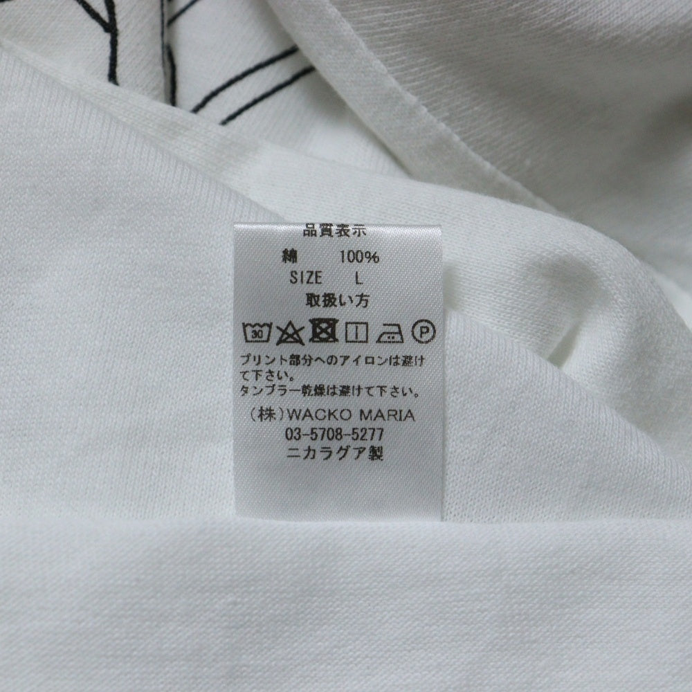 WACKO MARIA(ワコマリア) 世界平和プロジェクト プリント クルーネック 半袖Tシャツ カットソー ホワイト