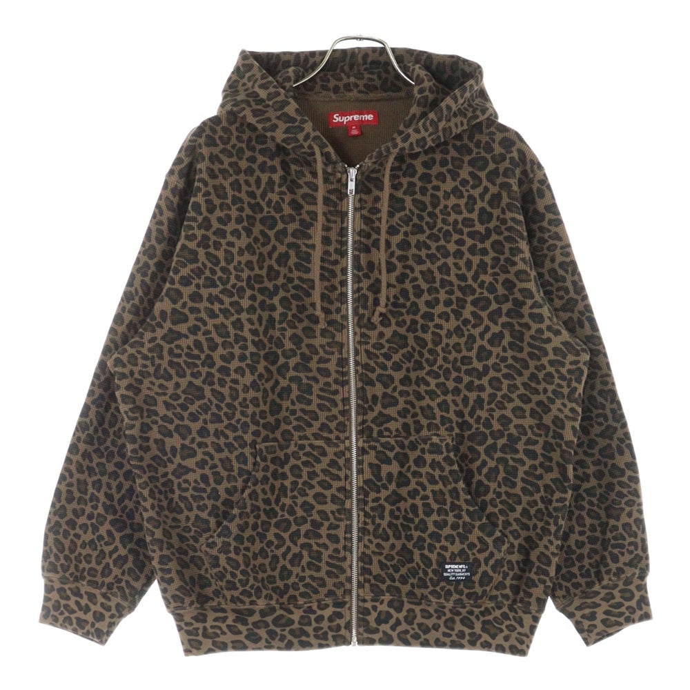 SUPREME(シュプリーム) 25SS Hooded Zip Up Thermal Leopard ジップアップ フーデッド ジャケット 裏地サーマル レオパード