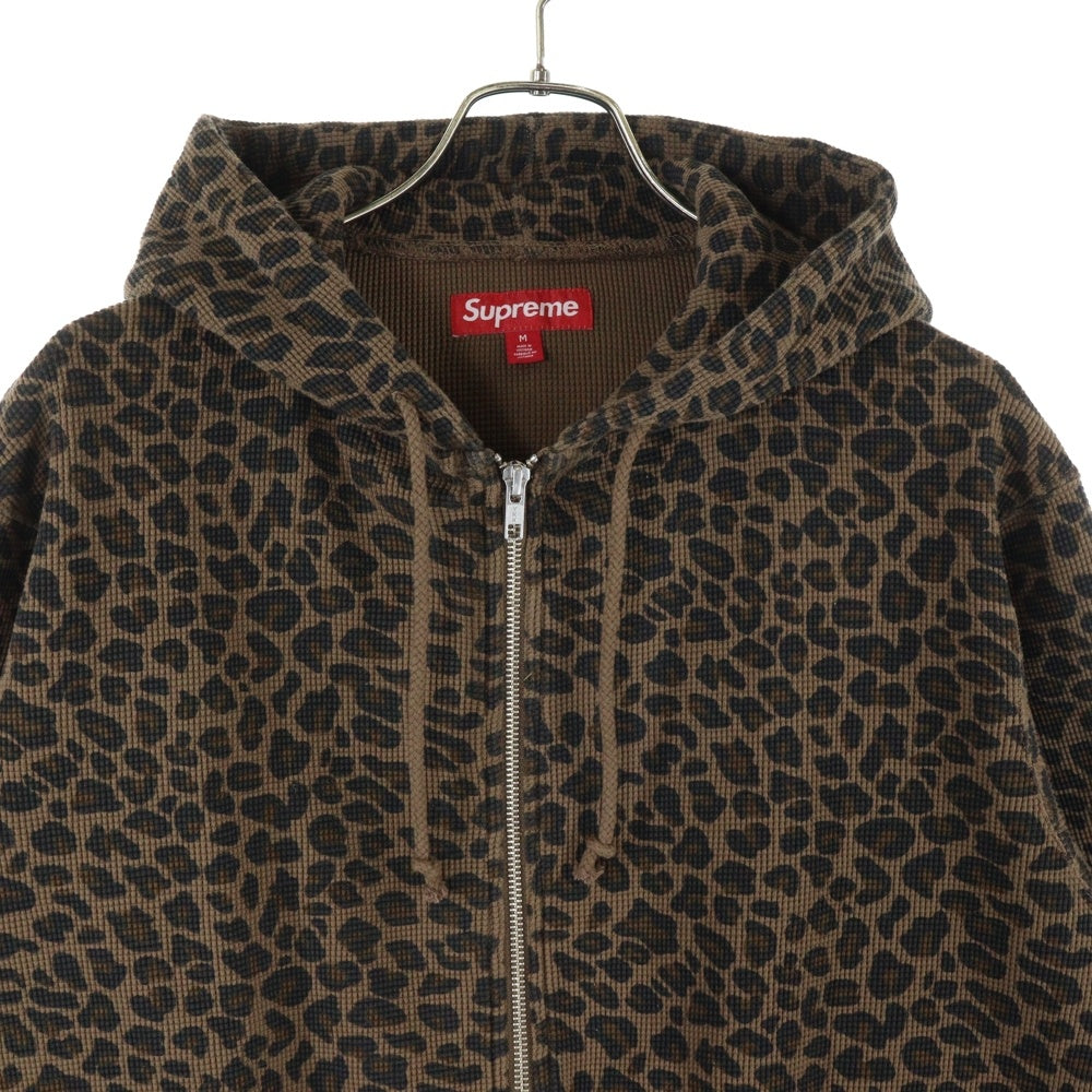 SUPREME(シュプリーム) 25SS Hooded Zip Up Thermal Leopard ジップアップ フーデッド ジャケット 裏地サーマル レオパード