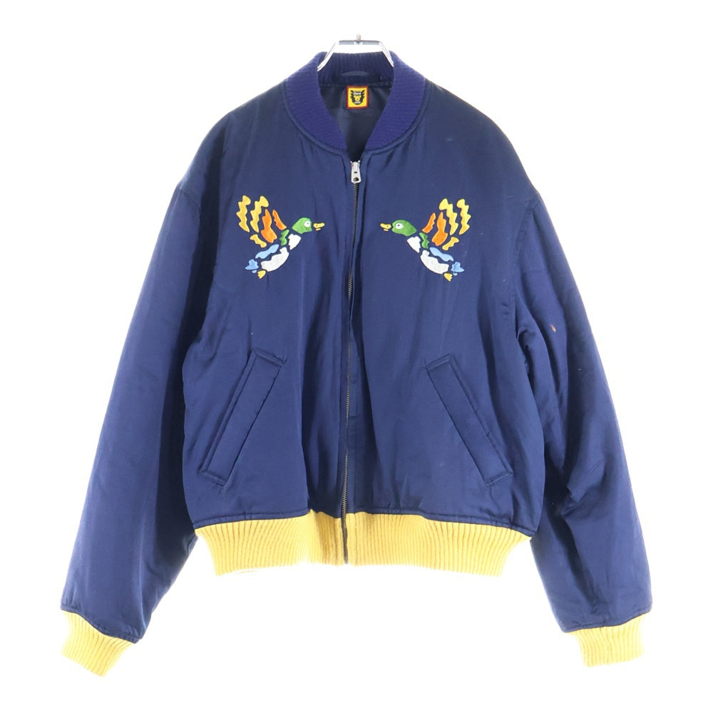 HUMAN MADE(ヒューマンメイド) 21SS グラフィック サテン ブルゾンジャケット ネイビー