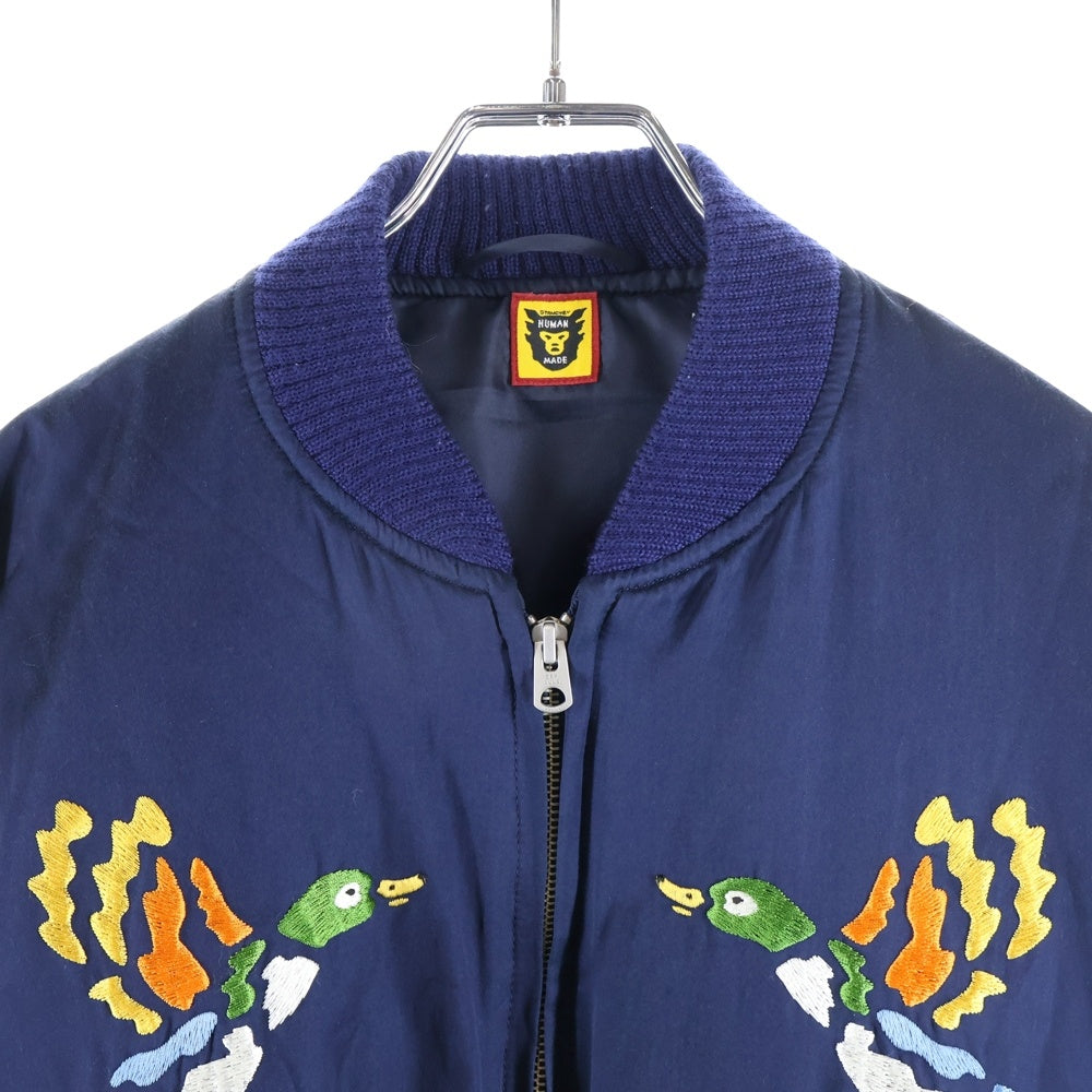 HUMAN MADE(ヒューマンメイド) 21SS グラフィック サテン ブルゾンジャケット ネイビー