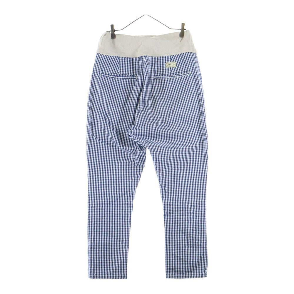 KAPITAL(キャピタル) ヌーベルサルエルパンツ チェック ブルー