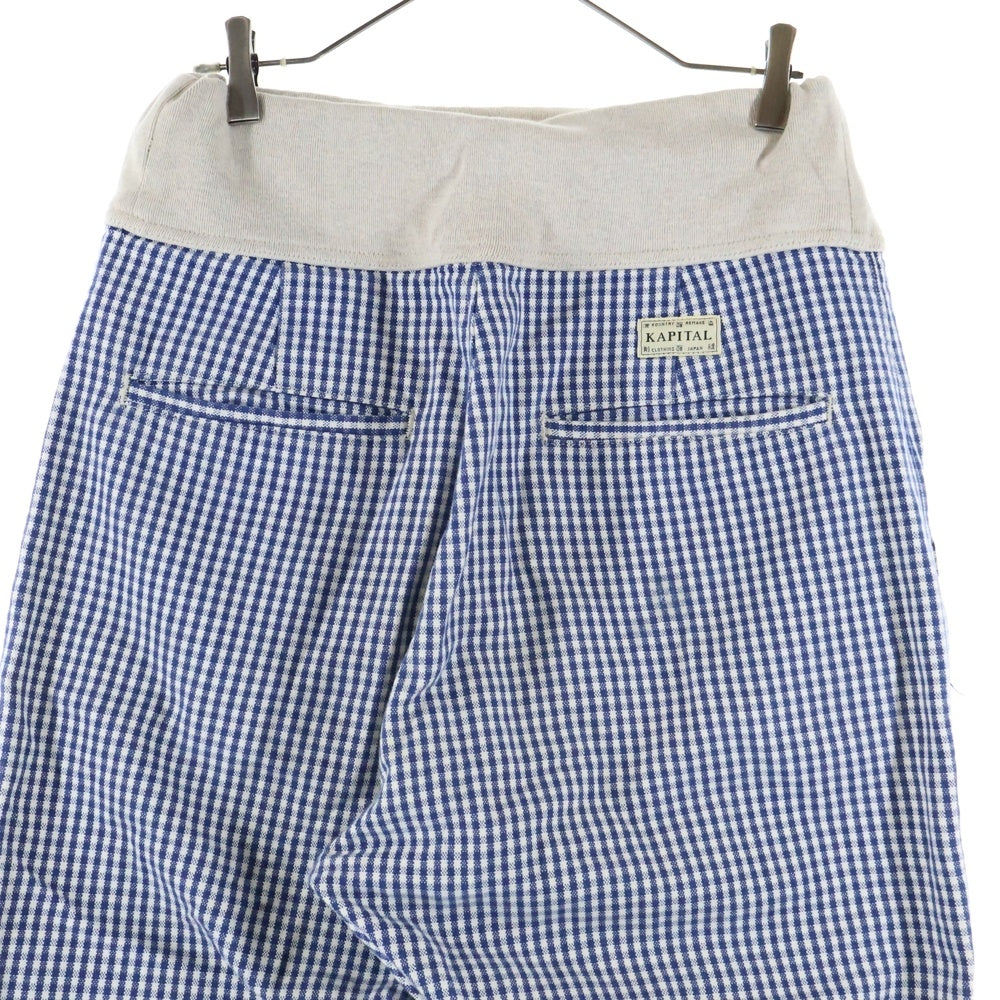 KAPITAL(キャピタル) ヌーベルサルエルパンツ チェック ブルー