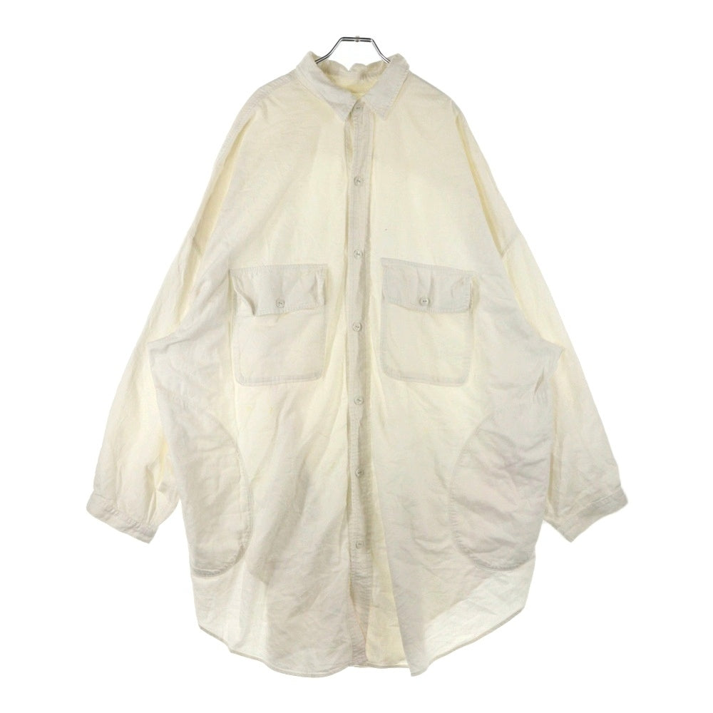 KAPITAL(キャピタル) 二重ガーゼスラッピーシャツコート ホワイト EK-602