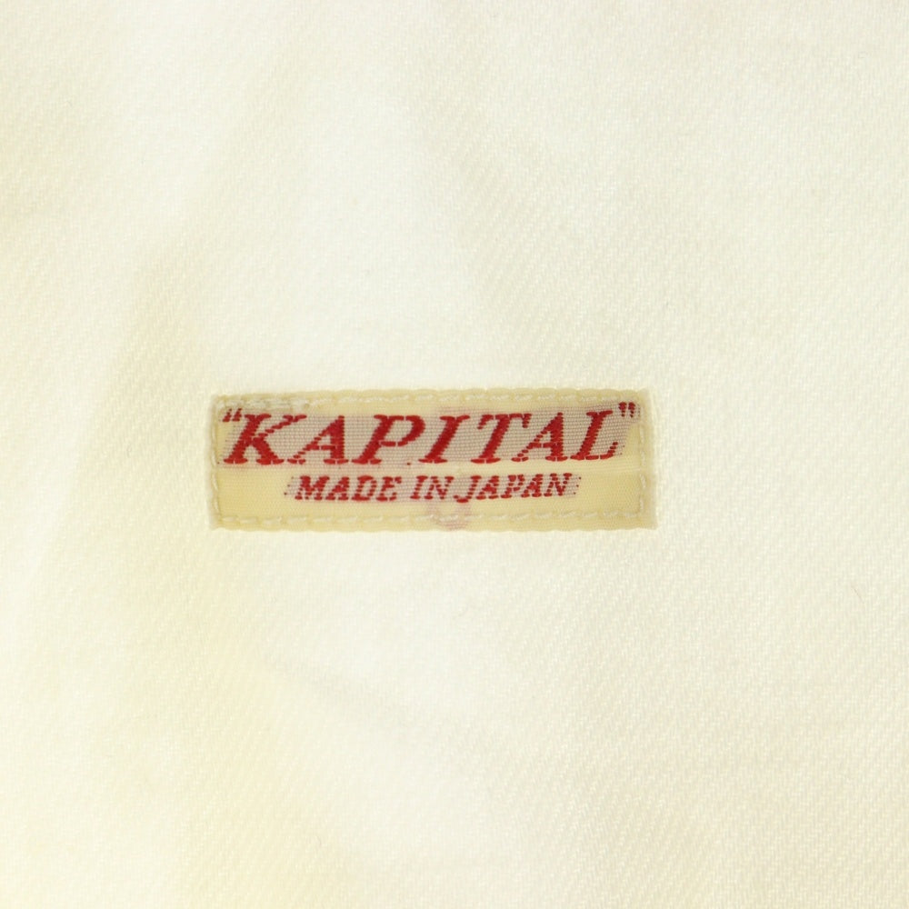 KAPITAL(キャピタル) 二重ガーゼスラッピーシャツコート ホワイト EK-602