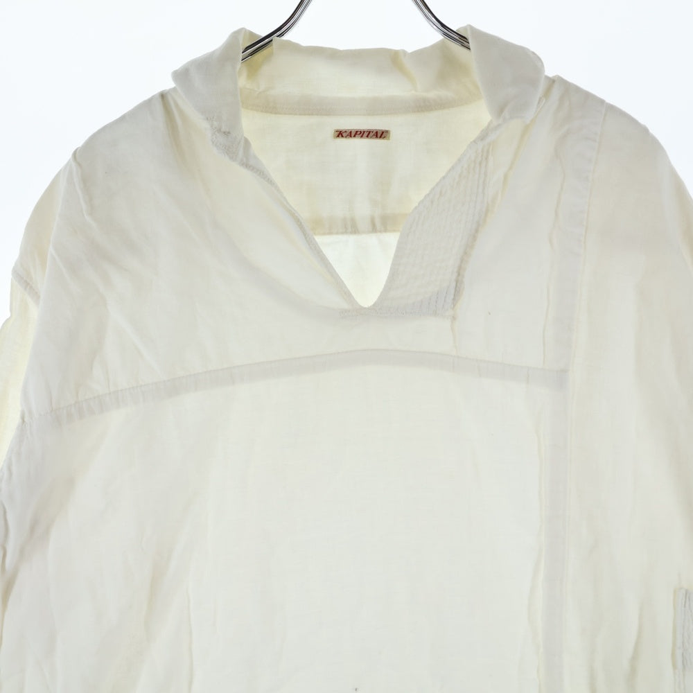 KAPITAL(キャピタル) パッチワークプルオーバーシャツ ホワイト