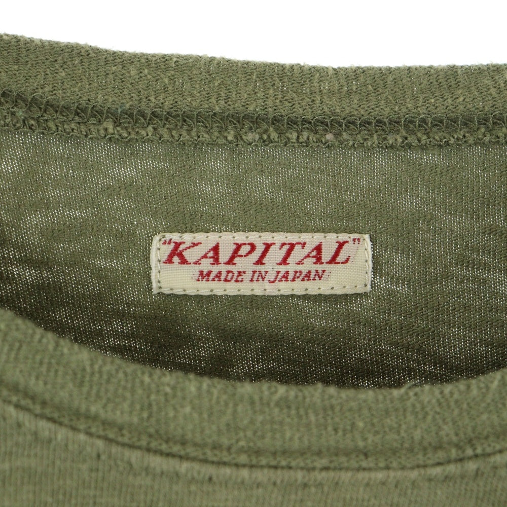 KAPITAL(キャピタル) スマイルプリント コットン長袖Tシャツ