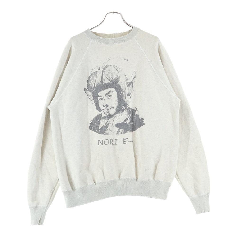 SAINT MICHAEL(セントマイケル) 23AW×木梨憲武 仮面ノリダーヴィンテージ加工 クルーネックスウェットトレーナー SM-A23-0000-C08 グレー