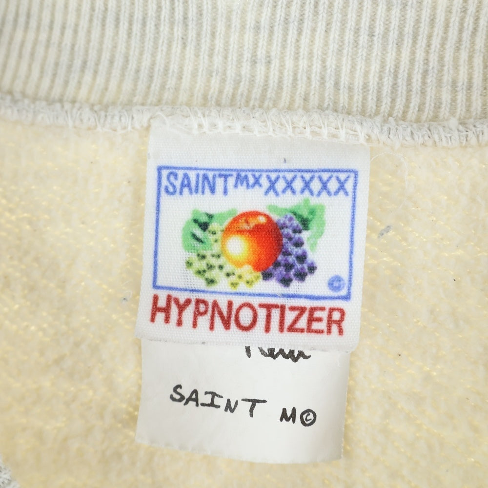 SAINT MICHAEL(セントマイケル) 23AW×木梨憲武 仮面ノリダーヴィンテージ加工 クルーネックスウェットトレーナー SM-A23-0000-C08 グレー