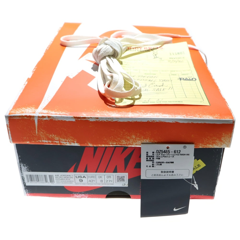NIKE(ナイキ) AIR JORDAN 1 HIGH OG LOST & FOUND CHICAGO DZ5485-612 エアジョーダン1 OG ロスト & ファウンド シカゴ ハイカットスニーカー US9/27.0cm レッド/ホワイト