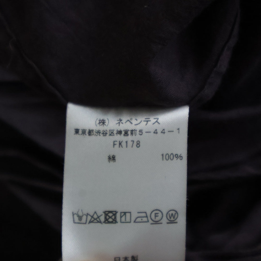 Needles(ニードルス) Ascot Collar EDW Gather Shirts ボウタイ付き 長袖コットンシャツ パープル FK178