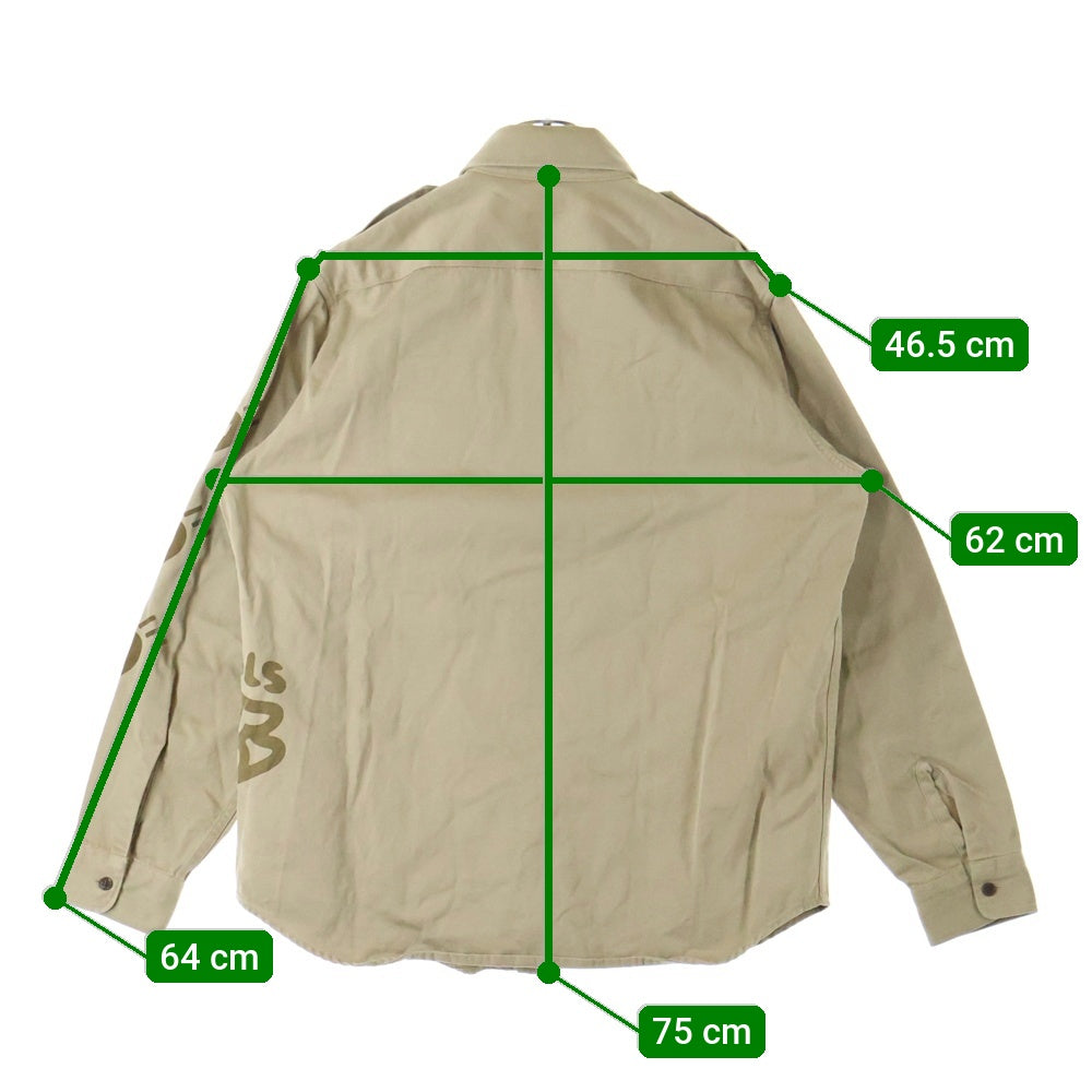 HUMAN MADE(ヒューマンメイド) アヒルハート プリント 長袖サファリシャツ ベージュ