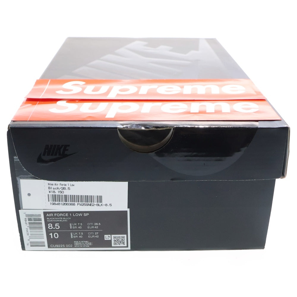 NIKE(ナイキ) ×SUPREME AIR FORCE 1 LOW CU9225-002 シュプリーム エアフォース1 ローカットスニーカー ブラック/ホワイト US8.5/26.5cm
