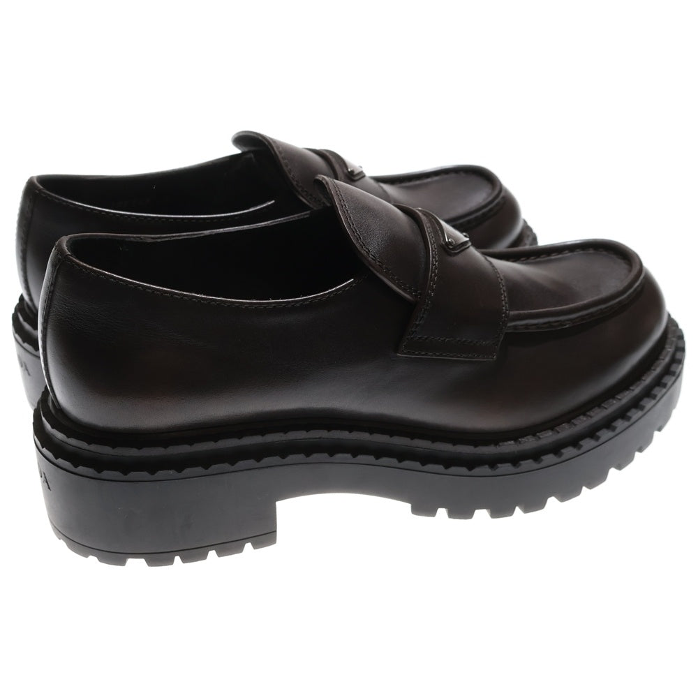 PRADA(プラダ) Leather Loafers 2DE148 ブラシッドレザー ローファー9 ブラウン