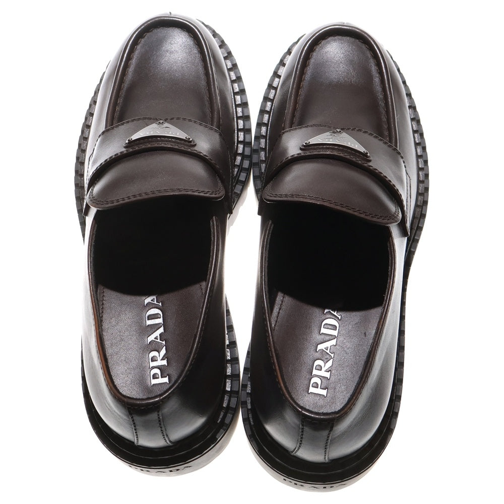 PRADA(プラダ) Leather Loafers 2DE148 ブラシッドレザー ローファー9 ブラウン