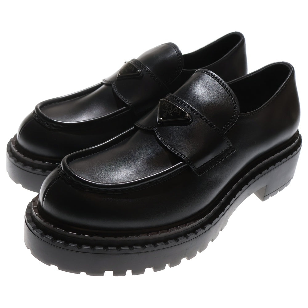 PRADA(プラダ) Leather Loafers 2DE148 ブラシッドレザー ローファー9.5 ブラック