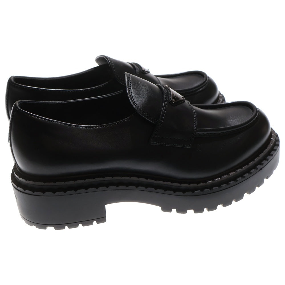 PRADA(プラダ) Leather Loafers 2DE148 ブラシッドレザー ローファー9.5 ブラック