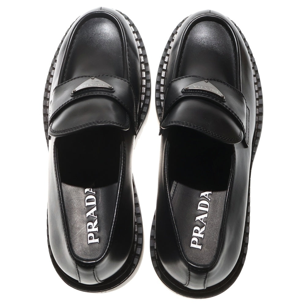 PRADA(プラダ) Leather Loafers 2DE148 ブラシッドレザー ローファー9.5 ブラック