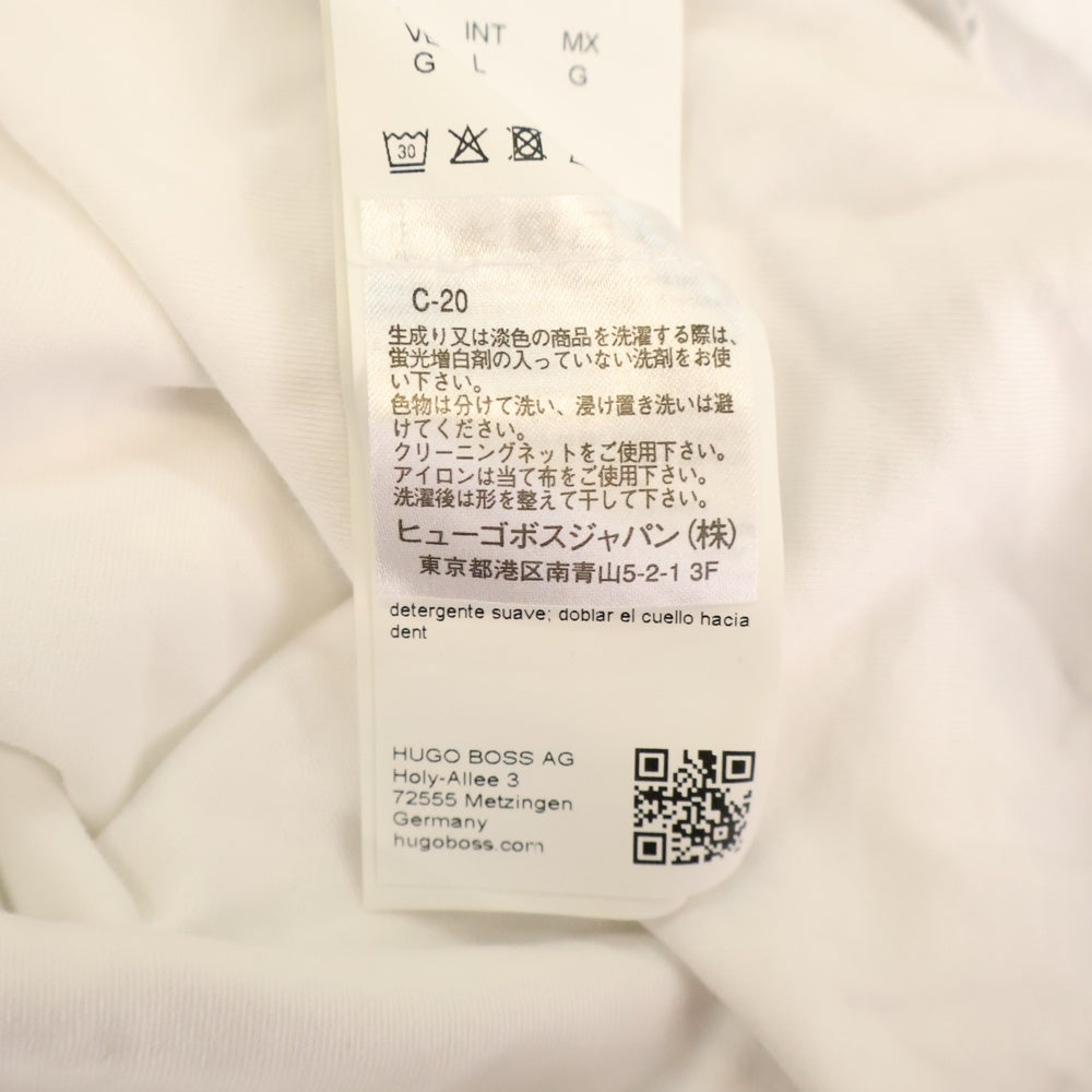 BOSS(ボス) 10245501 ロゴプリント 半袖ポロシャツ コットン ホワイト